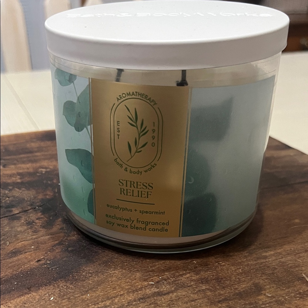 Bath & Body Works Aromatherapy Stress Relief Eucalyptus Spearmint 3 Wick Candle